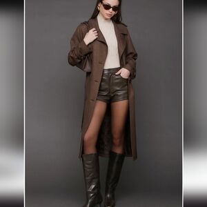NWT S Slouchy Double Breasted Trench Coat Avec Les Filles